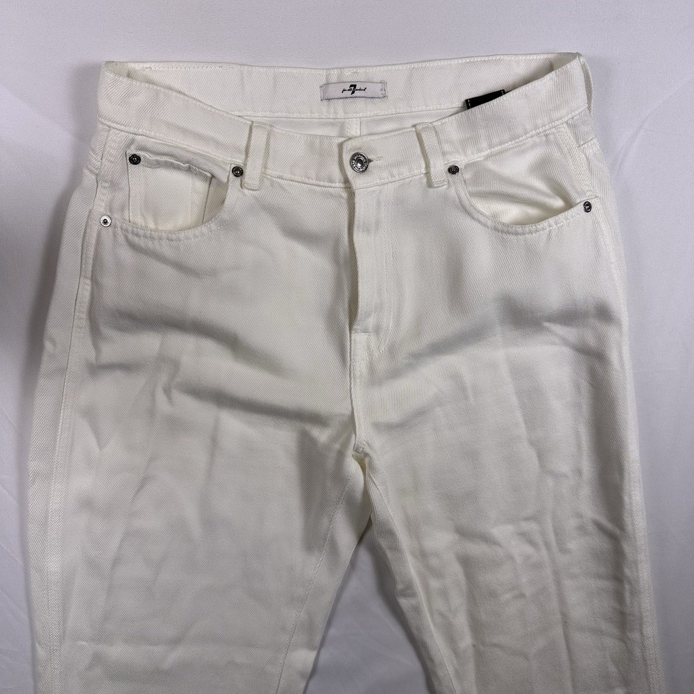 7 For All Mankind Women's Jeans 29 Tess Trousers Tancel White (Fit 32x33)